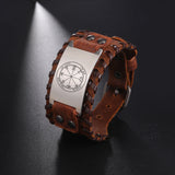 Mars Pentacles Leather Bracelet Solomon Amulet Bangle