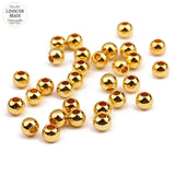 LINSOIR 50pcs Round Copper Beads 4-6mm Spacer Loose Beads for DIY Bracelets