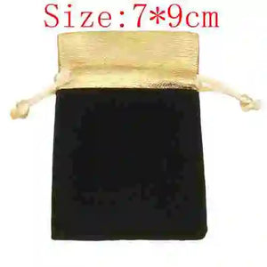 10Pcs Red/Black Velvet Drawstring Pouch Jewelry Storage Bag