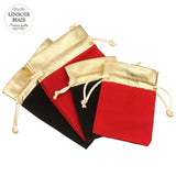 10Pcs Red/Black Velvet Drawstring Pouch Jewelry Storage Bag
