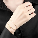 Silver Double Layer Lucky Round Bracelet Women Girl Unique