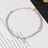 Silver Double Layer Lucky Round Bracelet Women Girl Unique
