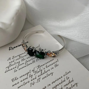 Green Crystal Bracelet Unique Retro Light Jewelry Gorgeous Gift