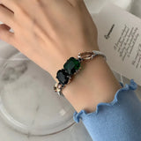 Green Crystal Bracelet Unique Retro Light Jewelry Gorgeous Gift