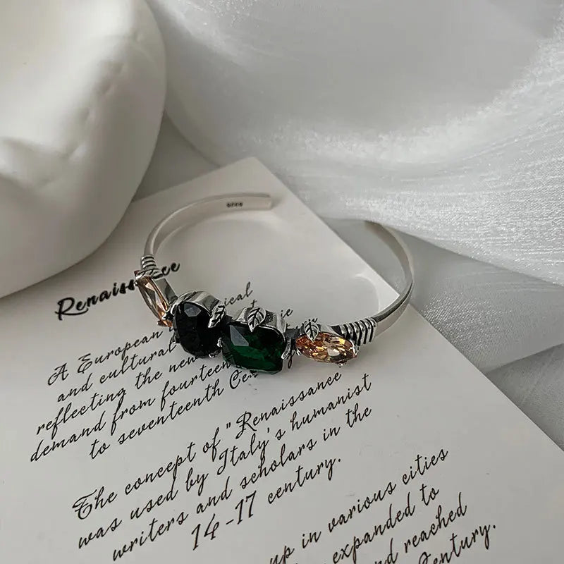 Green Crystal Bracelet Unique Retro Light Jewelry Gorgeous Gift