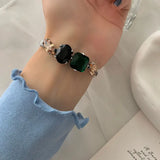 Green Crystal Bracelet Unique Retro Light Jewelry Gorgeous Gift