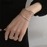 Silver Polygonal Beads Chain Bracelet - Minimalist Classic Jewelry