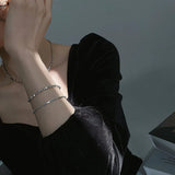 Silver Polygonal Beads Chain Bracelet - Minimalist Classic Jewelry