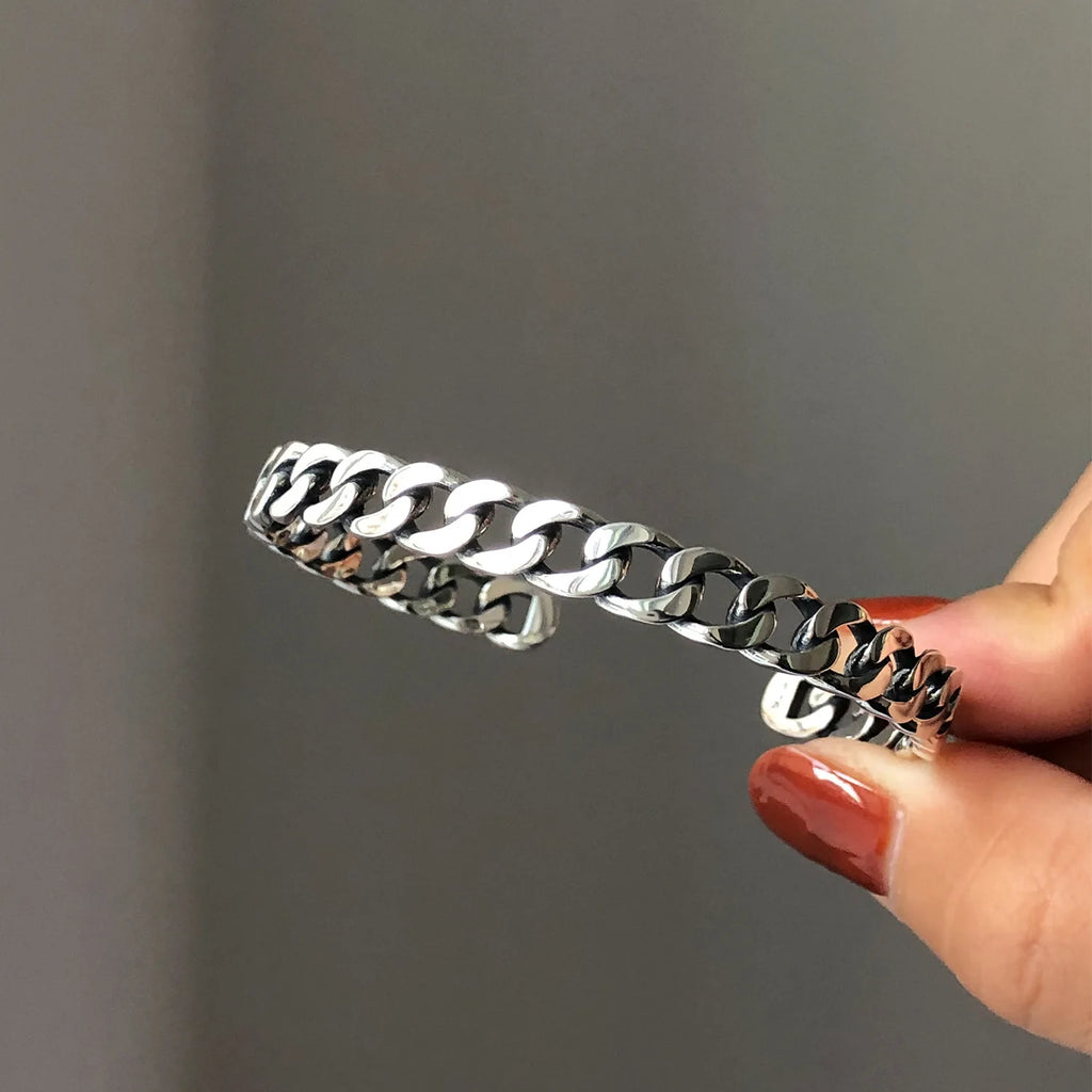 Vintage Chain Thai Silver Bracelet Adjustable Party Jewelry