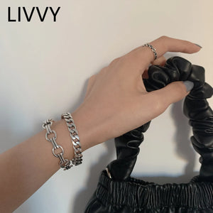 Vintage Chain Thai Silver Bracelet Adjustable Party Jewelry