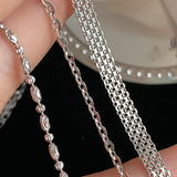 Silver Hollow Round Chain Bracelet for Women Birthday Jewelry
