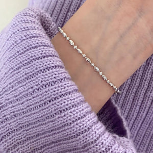 Silver Hollow Round Chain Bracelet for Women Birthday Jewelry
