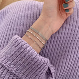 Silver Hollow Round Chain Bracelet for Women Birthday Jewelry