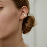 Retro Pearl Ear Clip Earrings with Zircon