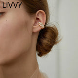 Retro Pearl Ear Clip Earrings with Zircon