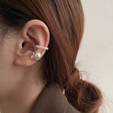 3pcs Silver Pearl Ear Cuff Clip Earrings for Women