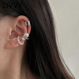 3pcs Silver Pearl Ear Cuff Clip Earrings for Women