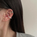 3pcs Silver Pearl Ear Cuff Clip Earrings for Women
