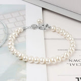 Silver Classic Pearl Pendant Bracelet for Woman Lucky Anniversary Gift