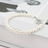Silver Classic Pearl Pendant Bracelet for Woman Lucky Anniversary Gift
