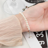 Silver Classic Pearl Pendant Bracelet for Woman Lucky Anniversary Gift