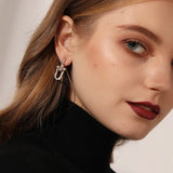 Silver Double U Shape Earrings for Women Stylish High Jewelry Party Gift