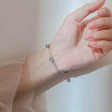 Moonstone Round Bead Chain Bangle - High-end Party Jewelry