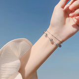 Moonstone Round Bead Chain Bangle - High-end Party Jewelry