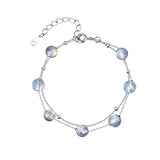 Moonstone Round Bead Chain Bangle - High-end Party Jewelry