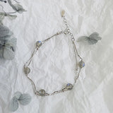 Moonstone Round Bead Chain Bangle - High-end Party Jewelry