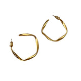 Silver Irregular Twisted C-Shaped Large Thick Earrings For Women