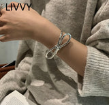 Silver Big Bowknot Bracelet Elegant Jewelry
