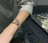 Silver Big Bowknot Bracelet Elegant Jewelry