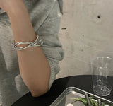 Silver Big Bowknot Bracelet Elegant Jewelry