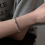 Silver Polygonal Beads Bracelet for Women