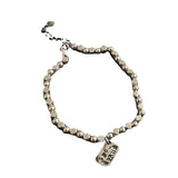 Silver Polygonal Beads Bracelet for Women