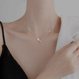 V-Shaped Geometric Clavicle Chain Necklace Zircon Jewelry Gift