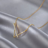 V-Shaped Geometric Clavicle Chain Necklace Zircon Jewelry Gift