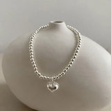 Silver Smiling Face Heart Pendant Bracelet for Women