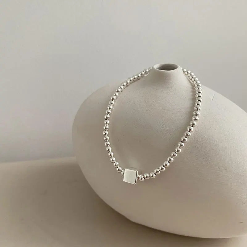 Silver Smiling Face Heart Pendant Bracelet for Women