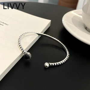 Silver Terndy Cuff Bracelet Round Hand Jewelry Party