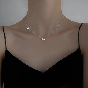 Silver Butterfly Necklace for Women Wedding Party Jewelry