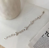 Silver U-Shape Chain Love Heart Bracelet Unique Romantic Jewelry