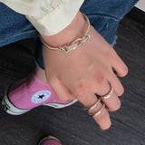 Silver Unique Retro Lock Knot Hook Chain Bracelet Women Personality