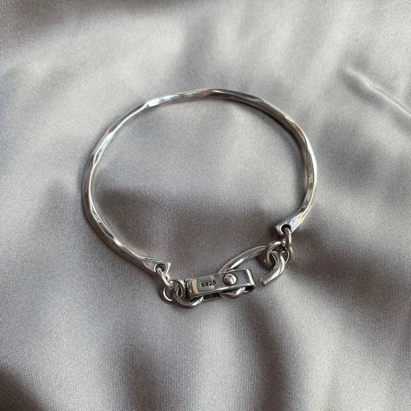 Silver Unique Retro Lock Knot Hook Chain Bracelet Women Personality