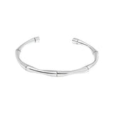 Silver Vintage Bamboo Bangles&Bracelet for Women Size Adjustable