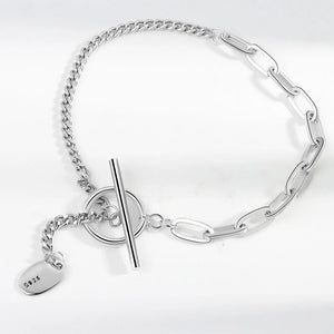 Silver Vintage Geometric Chain Stitching Bracelet