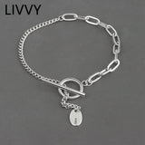Silver Vintage Geometric Chain Stitching Bracelet