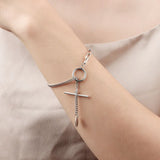 Silver Vintage Geometric Chain Stitching Bracelet