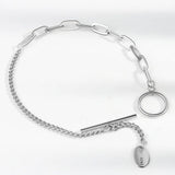 Silver Vintage Geometric Chain Stitching Bracelet